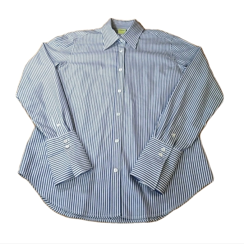 Craig Taylor Fiona Shirt XL Nautical Blue Striped L'Air De rien Old Money Preppy